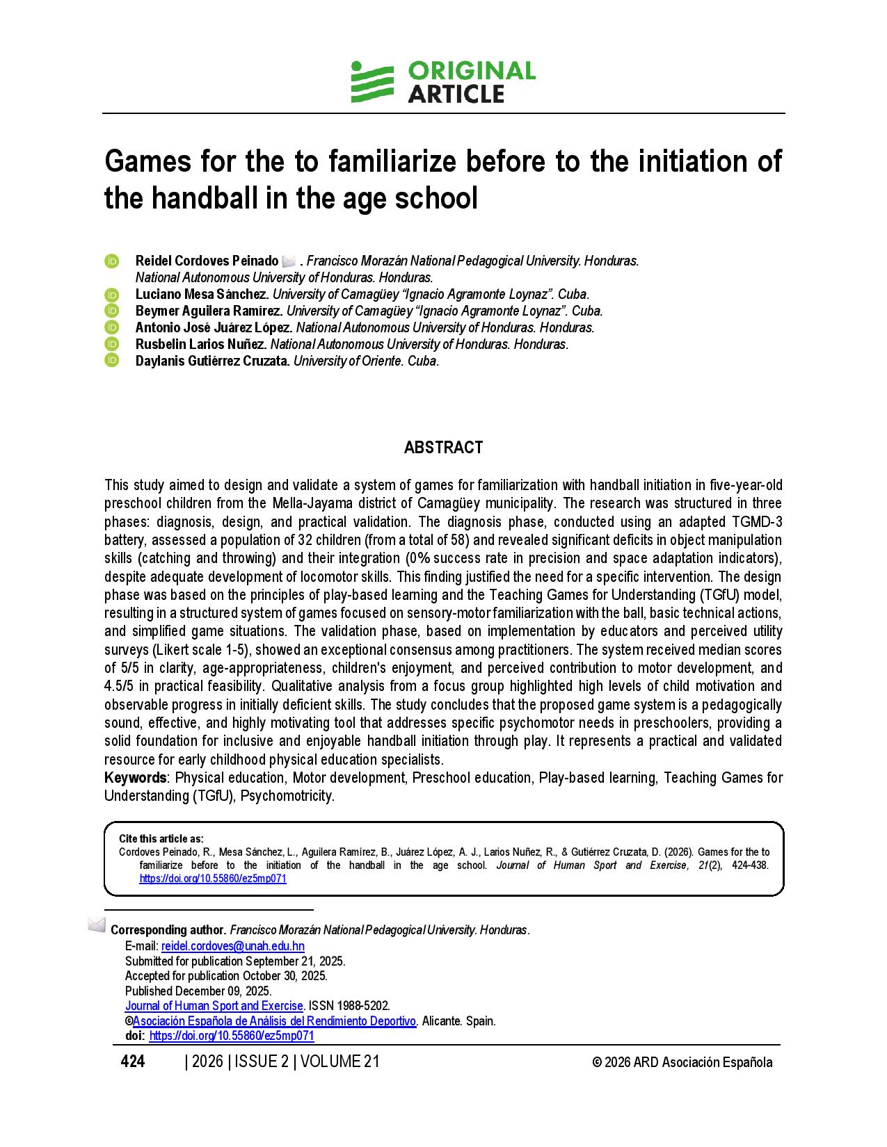 Games for the to familiarize before to the initiation of the handball in the age school